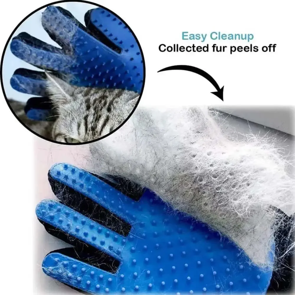 Pet Hair Remover Shower Gloves Puppy Cats Bath Brush Cleaning Silicone Comb Glov